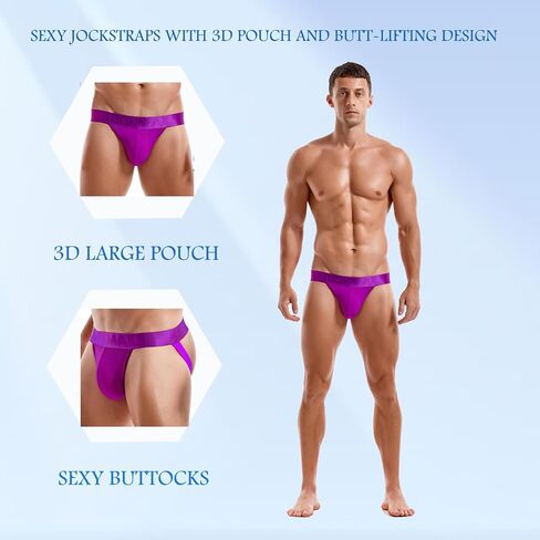 JOCKMAIL 3PCS/Pack Jock straps for Men Breathable Mens Jockstrap Athletic Supporter for Gym,Nightclubs & Special Occasions in Saudi Arabia