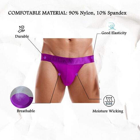 JOCKMAIL 3PCS/Pack Jock straps for Men Breathable Mens Jockstrap Athletic Supporter for Gym,Nightclubs & Special Occasions in Saudi Arabia
