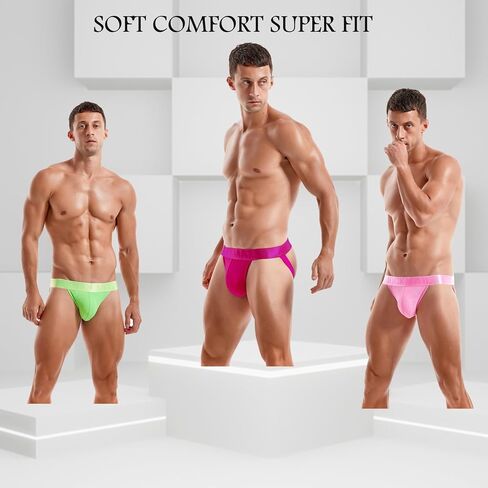 JOCKMAIL 3PCS/Pack Jock straps for Men Breathable Mens Jockstrap Athletic Supporter for Gym,Nightclubs & Special Occasions in Saudi Arabia