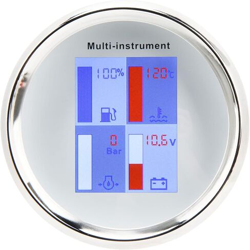 85mm Digital Temp Gauge LED Backlight High IP67 Multi Function Gauge for Yachts Ships Speedboats Black Dial Black Front Cover 910 00275 (Black Dial White Front Cover 910 00274) in Saudi Arabia