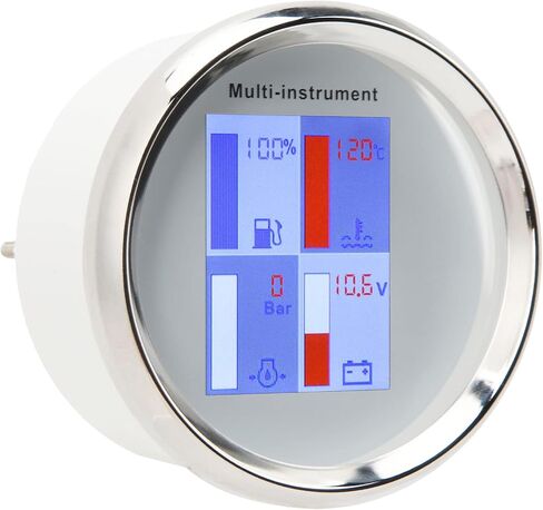 85mm Digital Temp Gauge LED Backlight High IP67 Multi Function Gauge for Yachts Ships Speedboats Black Dial Black Front Cover 910 00275 (Black Dial White Front Cover 910 00274) in Saudi Arabia