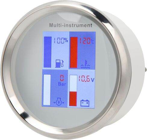 85mm Digital Temp Gauge LED Backlight High IP67 Multi Function Gauge for Yachts Ships Speedboats Black Dial Black Front Cover 910 00275 (Black Dial White Front Cover 910 00274) in Saudi Arabia