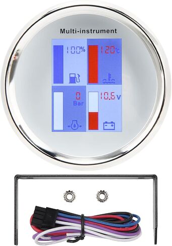 85mm Digital Temp Gauge LED Backlight High IP67 Multi Function Gauge for Yachts Ships Speedboats Black Dial Black Front Cover 910 00275 (Black Dial White Front Cover 910 00274) in Saudi Arabia