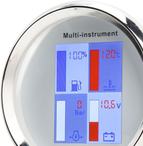 85mm Digital Temp Gauge LED Backlight High IP67 Multi Function Gauge for Yachts Ships Speedboats Black Dial Black Front Cover 910 00275 (Black Dial White Front Cover 910 00274) in Saudi Arabia