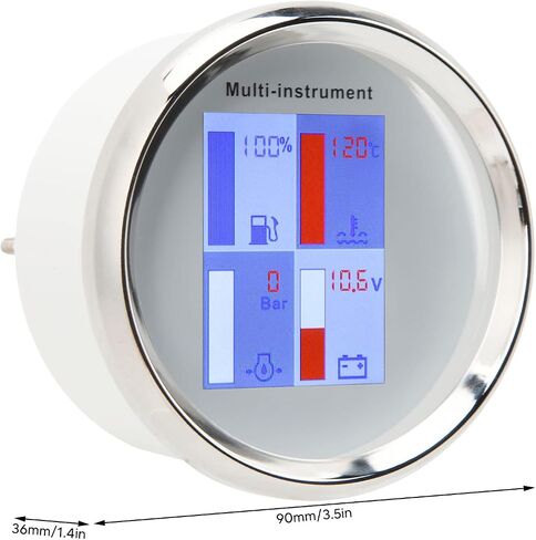 85mm Digital Temp Gauge LED Backlight High IP67 Multi Function Gauge for Yachts Ships Speedboats Black Dial Black Front Cover 910 00275 (Black Dial White Front Cover 910 00274) in Saudi Arabia