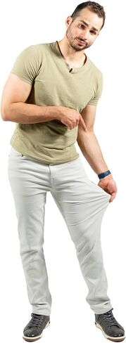مثالي جين TPJ Mens Slim Sway Fit Denkhaki Pants in Kuwait