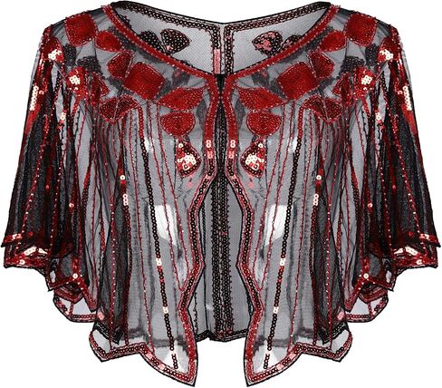 Women's 1920s Shawl Wraps,Sequin Flapper Evening Shawls for women Gatsby Accessories for Harlem Night in Kuwait