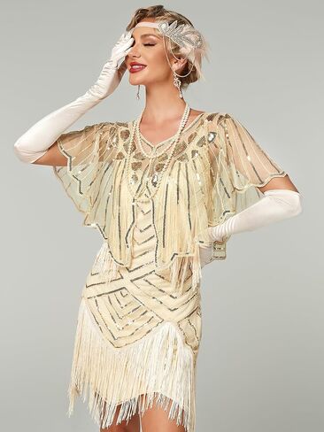 Women's 1920s Shawl Wraps,Sequin Flapper Evening Shawls for women Gatsby Accessories for Harlem Night in Kuwait