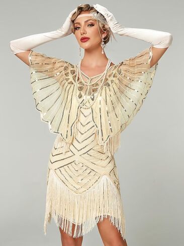 Women's 1920s Shawl Wraps,Sequin Flapper Evening Shawls for women Gatsby Accessories for Harlem Night in Kuwait