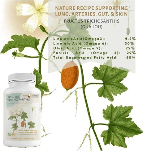 Fructus Trichosanthis (Gua Lou Seed Extract) Dietary Supplement, 30 Plant Based Capsules (15 g), Non-GMO in Saudi Arabia