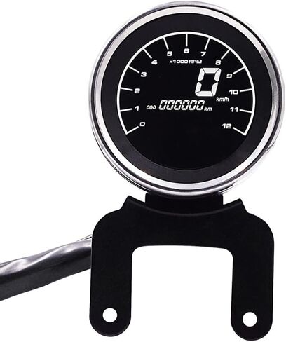 Bicycle Speedometer Odometer Cycle Bike Computer with LCD Display, 12V Digital Gauge Motorcycle Odometer/Tachometer/Temperature Fuel Gauge Universal, with Sensor Accessories in Saudi Arabia