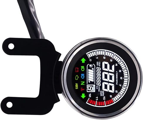 Bicycle Speedometer Odometer Cycle Bike Computer with LCD Display, 12V Digital Gauge Motorcycle Odometer/Tachometer/Temperature Fuel Gauge Universal, with Sensor Accessories in Saudi Arabia
