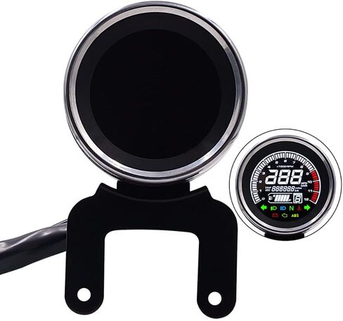Bicycle Speedometer Odometer Cycle Bike Computer with LCD Display, 12V Digital Gauge Motorcycle Odometer/Tachometer/Temperature Fuel Gauge Universal, with Sensor Accessories in Saudi Arabia