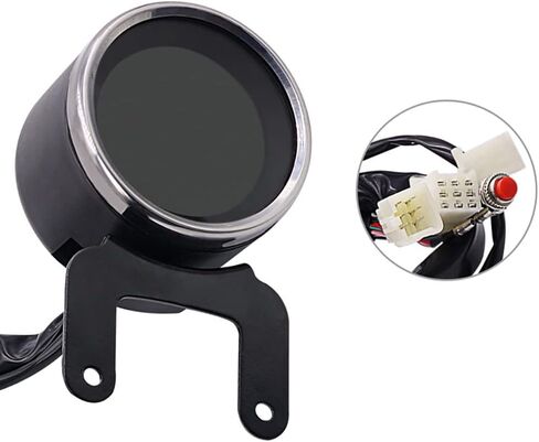 Bicycle Speedometer Odometer Cycle Bike Computer with LCD Display, 12V Digital Gauge Motorcycle Odometer/Tachometer/Temperature Fuel Gauge Universal, with Sensor Accessories in Saudi Arabia