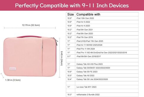 Dadanism 9-11 Inch Tablet Sleeve Padded Carrying Case with Handle, Indigo | Fits iPad A16 11" 2025, iPad 10th Gen/Air5/4 10.9", iPad Air M4/Pro M5 11", iPad 9/8/7th Gen 10.2", Galaxy Tab A11+ Plus 11" in Kuwait