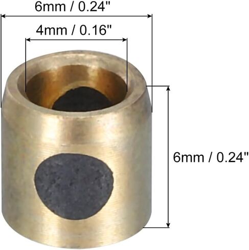 MECCANIXITY Sleeve Bearings 5mm/0.2" Bore,7mm/0.28" OD,20mm/0.79" Height,Wrapped Oilless Bushings Brass Graphite,JDB Oilless Graphite Lubricating Brass Bearing Bushing Sleeve Pack of 2 in Saudi Arabia