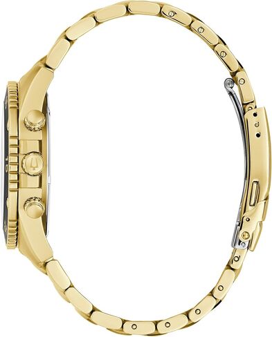 Bulova Men's Marine Star Gold Chronograph Stainless Steel Watch, Black Dial Style: 98B406 in Saudi Arabia