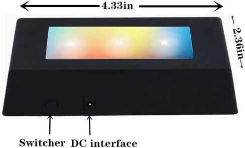 EUSTUMA LED Light Base Rectangle Display Stand In A Variety of Colors,Lighted Up Stand Color Changing Small LED for 3D Glass Crystal Art,Holiday Party Decoration. (Black, Small) in Kuwait