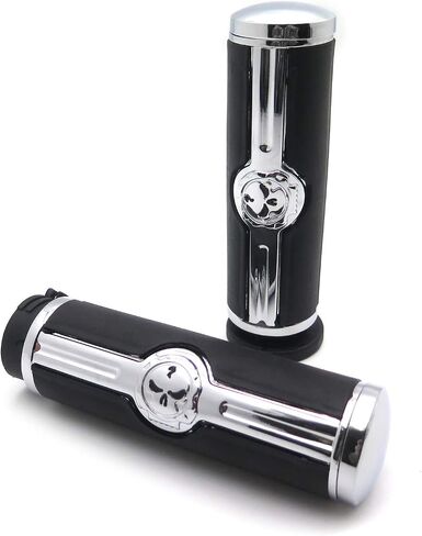 XKMT-Chromed Handlebar Skull Grips to Compatible with 96-07 Touring Models and96-later VRSC XL XR Dyna Softail(Except FLSTSE2/3 FLSTNSE and FXSBSE) Chrome [B07FMKMQJN] in Saudi Arabia