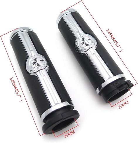 XKMT-Chromed Handlebar Skull Grips to Compatible with 96-07 Touring Models and96-later VRSC XL XR Dyna Softail(Except FLSTSE2/3 FLSTNSE and FXSBSE) Chrome [B07FMKMQJN] in Saudi Arabia