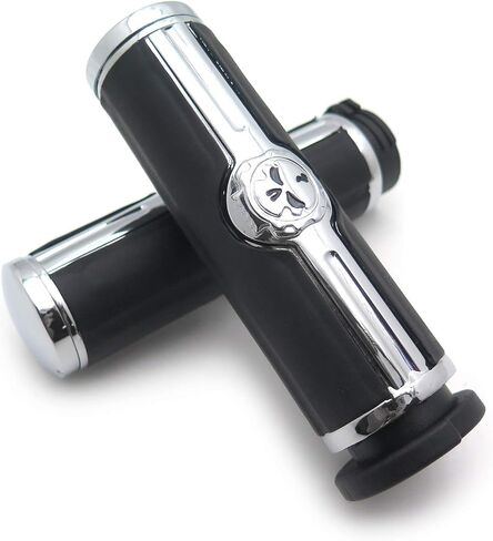 XKMT-Chromed Handlebar Skull Grips to Compatible with 96-07 Touring Models and96-later VRSC XL XR Dyna Softail(Except FLSTSE2/3 FLSTNSE and FXSBSE) Chrome [B07FMKMQJN] in Saudi Arabia