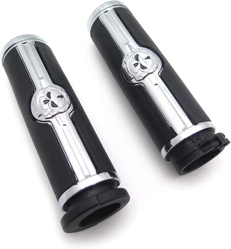 XKMT-Chromed Handlebar Skull Grips to Compatible with 96-07 Touring Models and96-later VRSC XL XR Dyna Softail(Except FLSTSE2/3 FLSTNSE and FXSBSE) Chrome [B07FMKMQJN] in Saudi Arabia