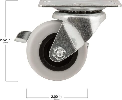 عجلة بلوحة دوارة من المطاط اللدن بالحرارة (TPR) من Titan مقاس 4 بوصات + فرامل، بسعة 250 رطلًا، باللون الأسود in Kuwait