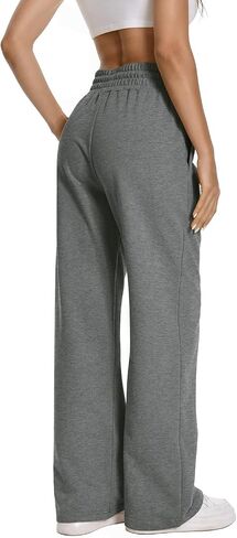 Auriviz Womens عالية الخصر الرباطية سروال مستقيمة الساق الساق جانب الجيوب الخفية سراويل العرق 30 ‘'inseam in Kuwait