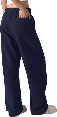 Wyeysyt Wide-Leg Pants Women, Baggy Barrel Sweatpants with Pockets& Drawstring, Cotton Women's Sweatpants in Saudi Arabia