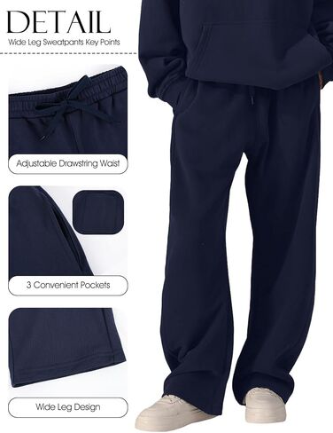 Wyeysyt Wide-Leg Pants Women, Baggy Barrel Sweatpants with Pockets& Drawstring, Cotton Women's Sweatpants in Saudi Arabia