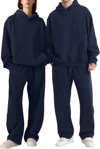 Wyeysyt Wide-Leg Pants Women, Baggy Barrel Sweatpants with Pockets& Drawstring, Cotton Women's Sweatpants in Saudi Arabia