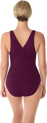 Penbrooke Women's Krinkle Chlorine-Proof Cross Back Maillot One Piece Swimsuit in Saudi Arabia