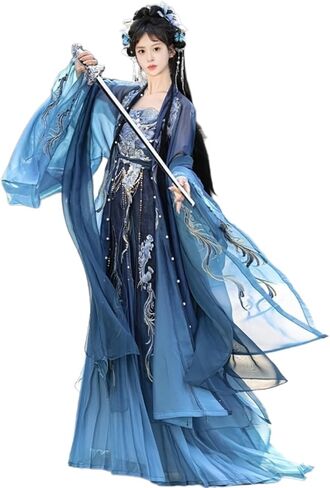 Womens Hanfu Dress Chinese Tang Dynasty Embroidered Hezi Skirt Traditional Ancient Han Costume Fairy Skirt in Saudi Arabia
