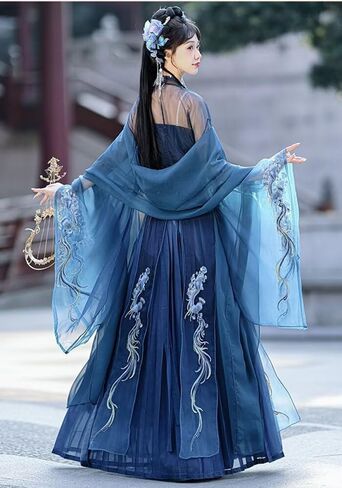 Womens Hanfu Dress Chinese Tang Dynasty Embroidered Hezi Skirt Traditional Ancient Han Costume Fairy Skirt in Saudi Arabia