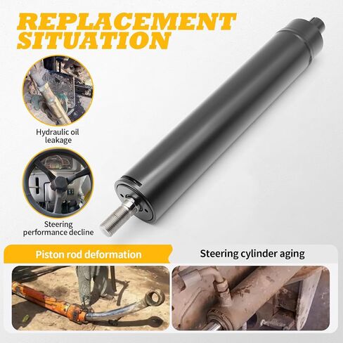 Hydraulic Power Steering Cylinder E6NN3A540CA E6NN3A540AA 86516202 Compatible with Tractor 455 550 555 555A 555B 655 655A 750 755 755A 755B 5500 5550 7500 in Kuwait