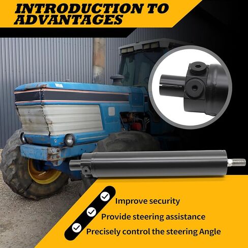 Hydraulic Power Steering Cylinder E6NN3A540CA E6NN3A540AA 86516202 Compatible with Tractor 455 550 555 555A 555B 655 655A 750 755 755A 755B 5500 5550 7500 in Kuwait