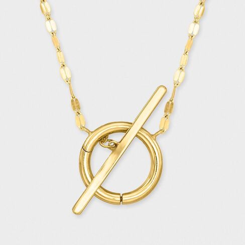 Pure Collection by Ross-Simons Italian 14kt Yellow Gold Charm-Compatible Lumachina-Chain Toggle Necklace in Saudi Arabia