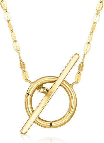 Pure Collection by Ross-Simons Italian 14kt Yellow Gold Charm-Compatible Lumachina-Chain Toggle Necklace in Saudi Arabia