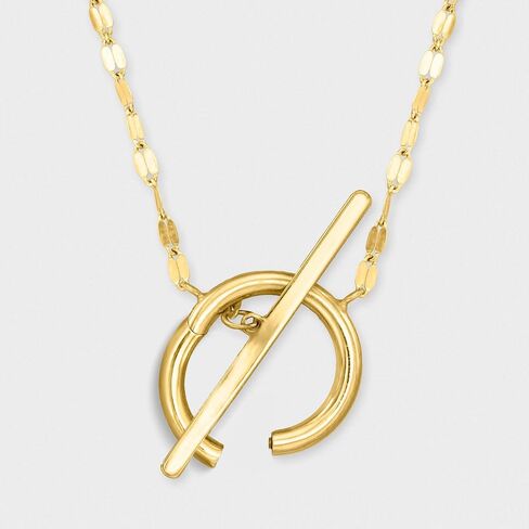 Pure Collection by Ross-Simons Italian 14kt Yellow Gold Charm-Compatible Lumachina-Chain Toggle Necklace in Saudi Arabia