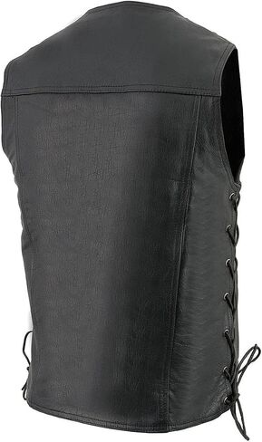 Milwaukee Leather Men Men's Premium Leather Classic V-Neck Motorcycle Rider Vest-X-Large in Saudi Arabia