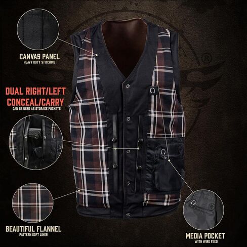 Milwaukee Leather Men's Premium Leather Classic V-Neck Motorcycle Rider Vest - X-Large in Saudi Arabia