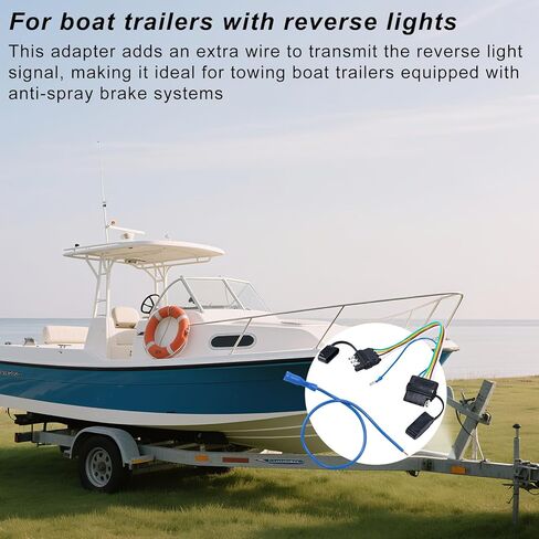 4 دبوس إلى 5 دبوس محول مقطورة ، محول الأسلاك المقطورات 7.48 "4 الطريق إلى محول تسخير الأسلاك المسطح المسطح مع موصل وسلك توصيل لمقطورات القوارب الفرامل in Kuwait