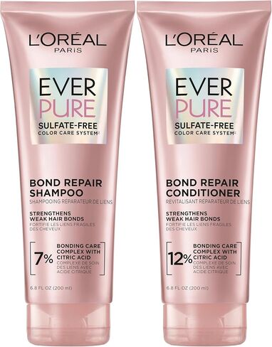 L'Oreal Paris EverPure Sulfate-Free Vegan Hair Care Kit - Shampoo and Conditioner to Strengthen and Repair Hair Bonds (Packaging May Vary) in Kuwait