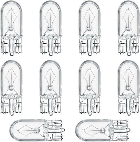 10pcs T10 Car Brake Light Light ، 12V 5w Foot Foot Mini Lights ، Quartz Glass Entergle Lights ، Live and Play Lights ، Light Brake Light Trend Light Lights Exclues (T10) in Kuwait