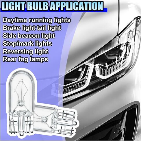 10pcs T10 Car Brake Light Light ، 12V 5w Foot Foot Mini Lights ، Quartz Glass Entergle Lights ، Live and Play Lights ، Light Brake Light Trend Light Lights Exclues (T10) in Kuwait