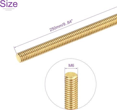 DMiotech 2 Pack M2.5 x 250mm قضيب ملولب بالكامل نحاس اليد اليمنى خيوط قضيب شريط ترصيع in Saudi Arabia