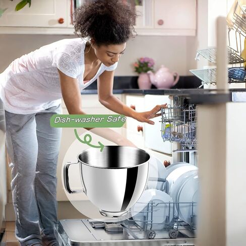 5.5 Quart Stainless Steel Mixer Bowl for KitchenAid Stand Mixers, Compatible with 4.5 & 5 QT KitchenAid Tilt-Head Mixers, KitchenAid Mixer Accessories, KitchenAid Replacement Bowl (5.5 QT) in Saudi Arabia