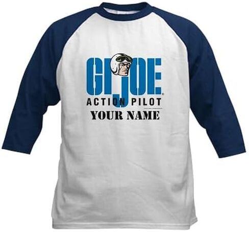 CafePress Custom Personalized GI Joe Action Pilot Baseball Jersey Kids Cotton Baseball Jersey, 3/4 Raglan Sleeve Shirt in Saudi Arabia