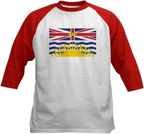 CafePress British Columbia Baseball Jersey Kids Cotton Baseball Jersey, 3/4 Raglan Sleeve Shirt in Saudi Arabia