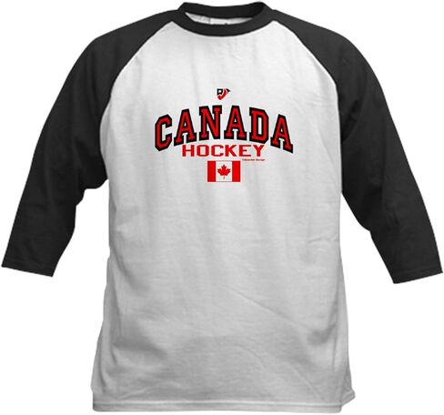 Cafepress CA (CAN) Canada Hockey Kids Baseball Jersey Kids Cotton Baseball Jersey ، 3/4 Raglan Sleeve Shirt in Saudi Arabia